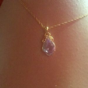 Real amethyst diamond necklace